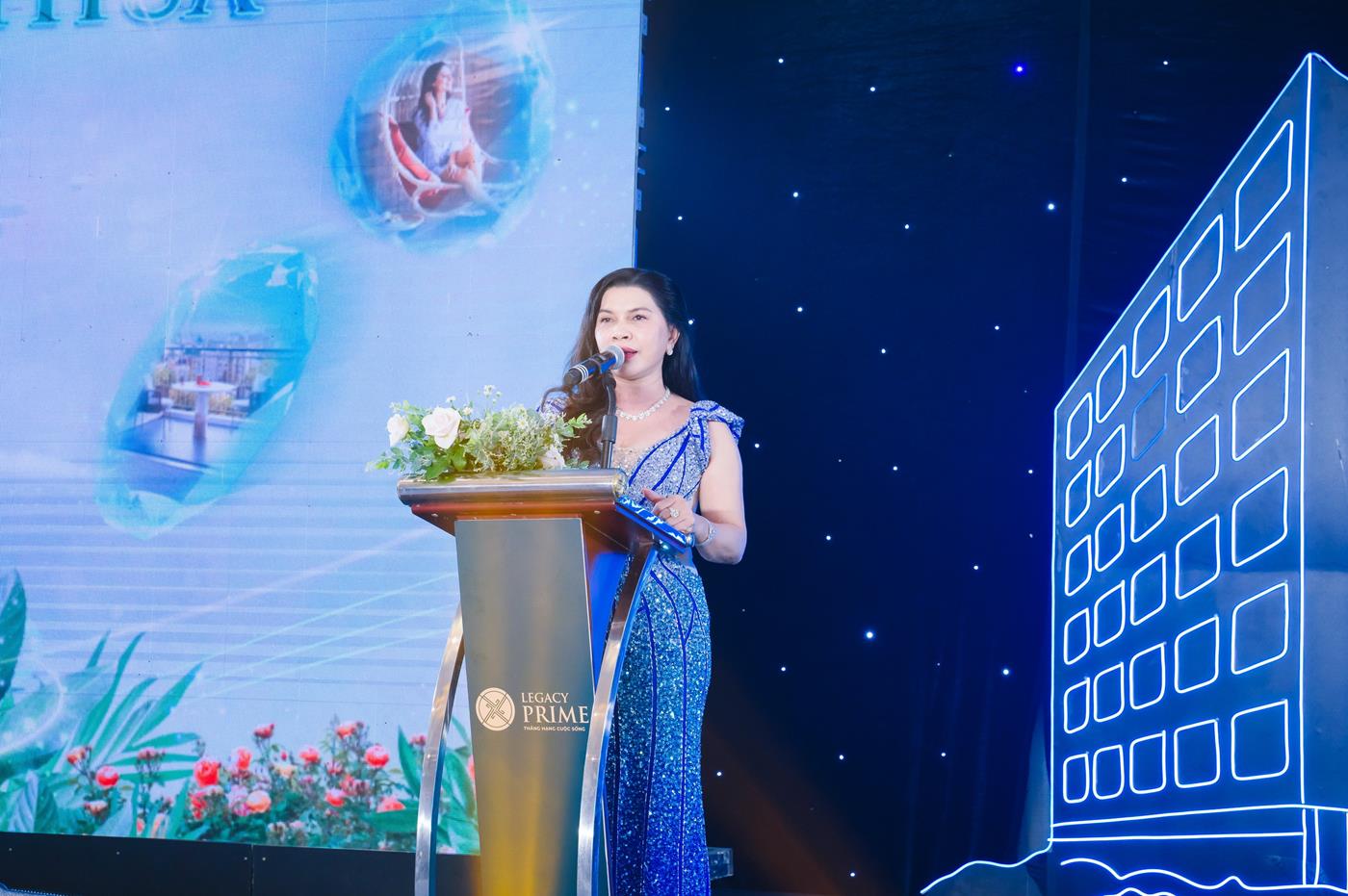 Bà Đặng Thị Kim Oanh - Chủ tịch HĐQT kiêm Tổng Giám đốc Kim Oanh Group chia sẻ cơ hội an cư và đầu tư hiếm có tại Legacy Prime